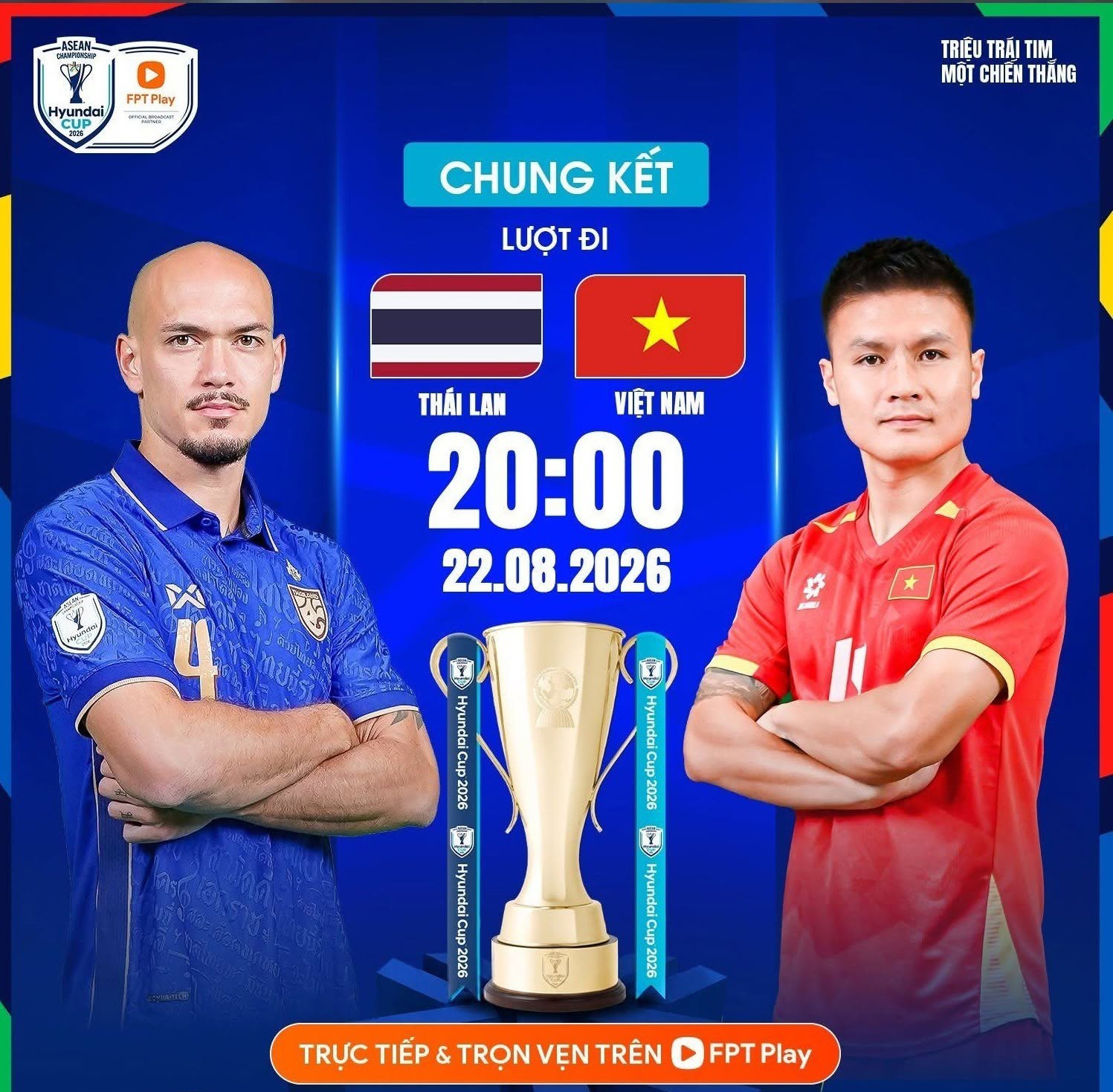 Link xem trực tiếp Việt Nam và Thái Lan, chung kết lượt đi ASEAN Cup 2026

